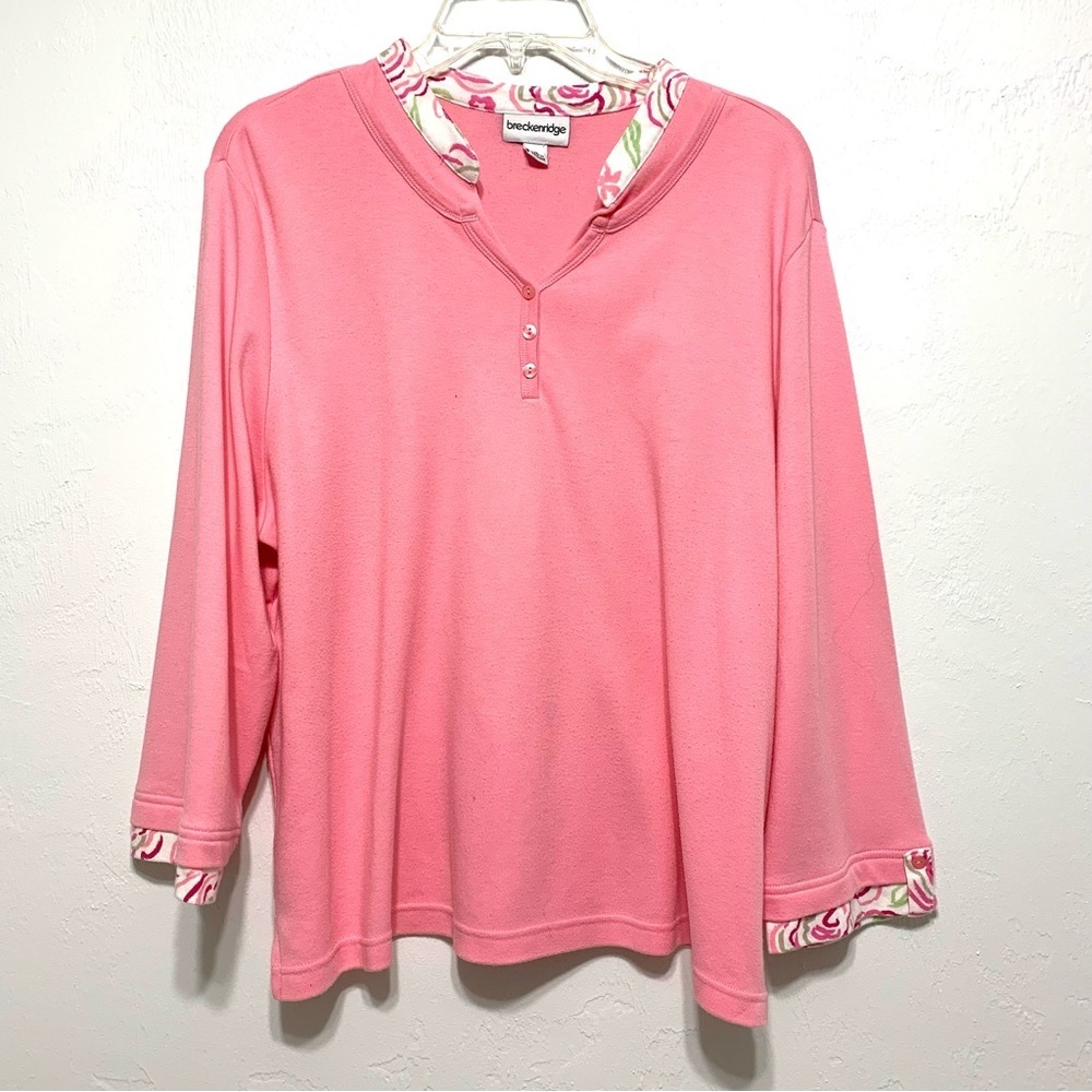 Breckenridge Coral Top with Floral Accents